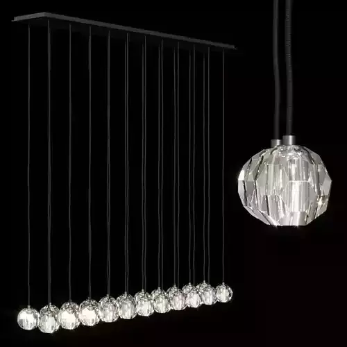 RH BOULE DE CRISTAL LINEAR CLUSTER CHANDELIER 72 Black 