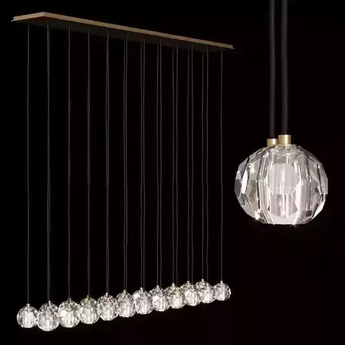 RH BOULE DE CRISTAL LINEAR CLUSTER CHANDELIER 72 Brass 