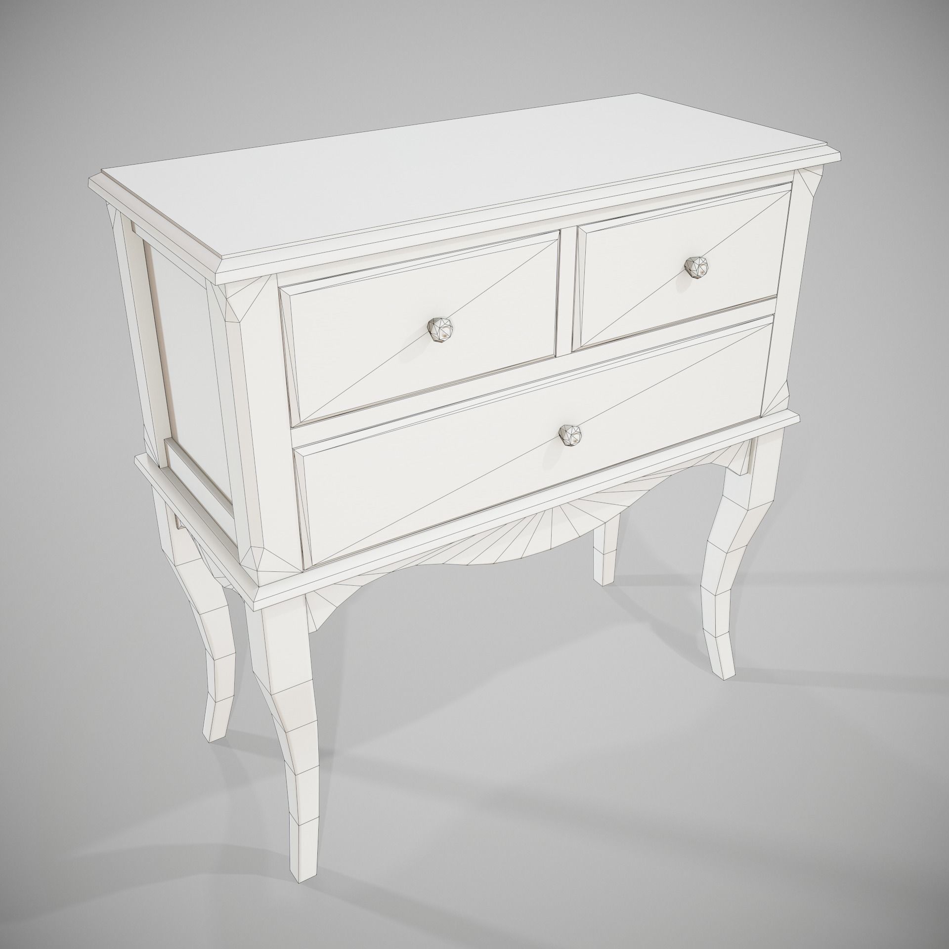 PBR Hallway Dresser Low-poly 3D model_7