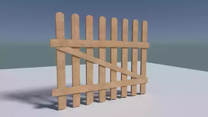 low-poly fence wooden picket