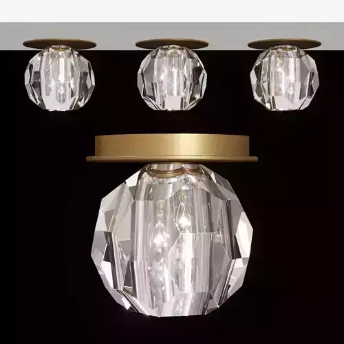 RH BOULE DE CRISTAL PETITE FLUSHMOUNT brass 