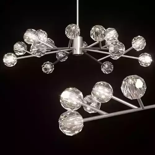 RH BOULE DE CRISTAL ROUND CHANDELIER 48 Nickel