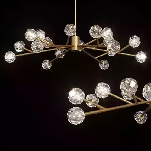 RH BOULE DE CRISTAL ROUND CHANDELIER 60 Brass   