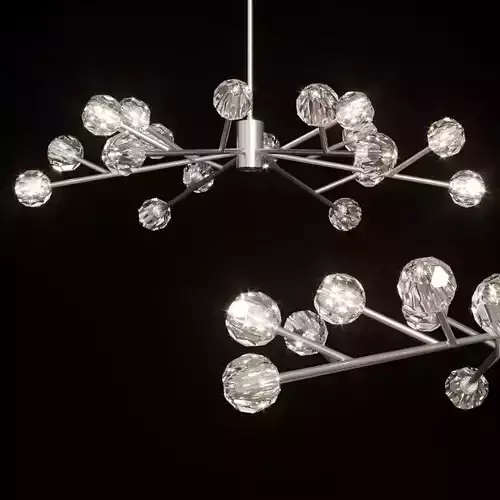 RH BOULE DE CRISTAL ROUND CHANDELIER 60 Nickel 