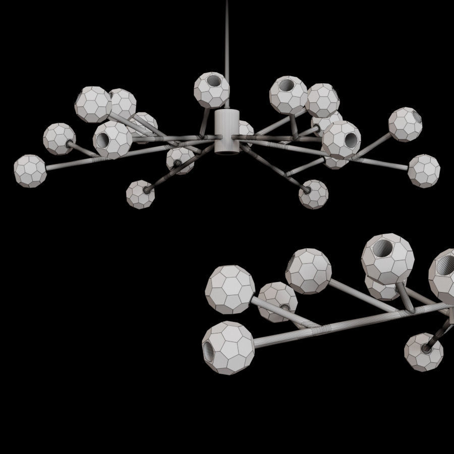 RH BOULE DE CRISTAL ROUND CHANDELIER 60 Nickel 3D model_1