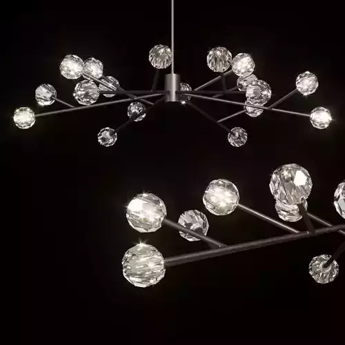 RH BOULE DE CRISTAL ROUND CHANDELIER 72 Black   