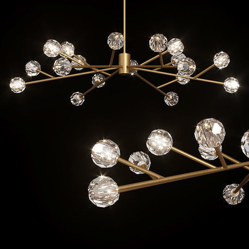 RH BOULE DE CRISTAL ROUND CHANDELIER 72 Brass 3D model
