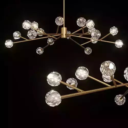 RH BOULE DE CRISTAL ROUND CHANDELIER 72 Brass