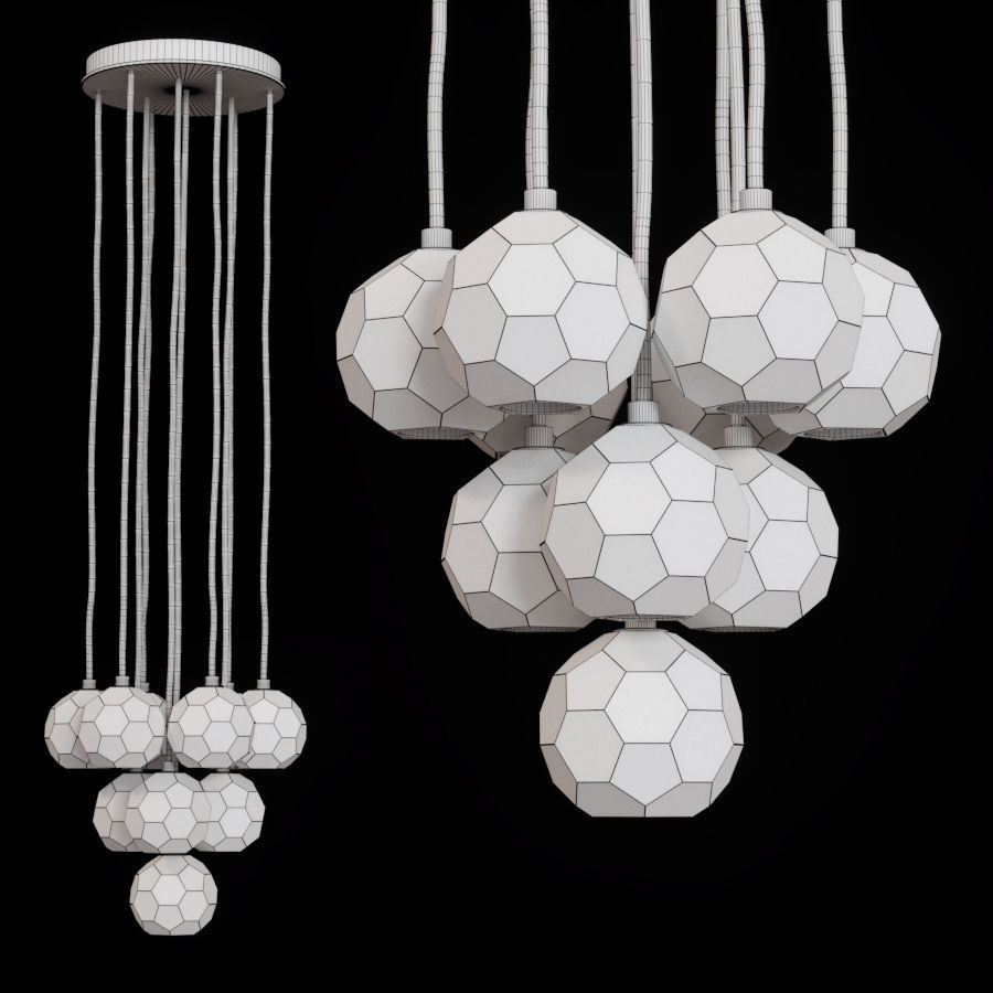 RH BOULE DE CRISTAL ROUND CLUSTER CHANDELIER 14 Brass 3D model_1