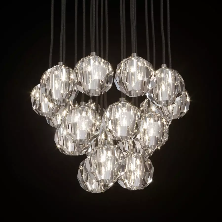 RH BOULE DE CRISTAL ROUND CLUSTER CHANDELIER 19 Black 3D model_0
