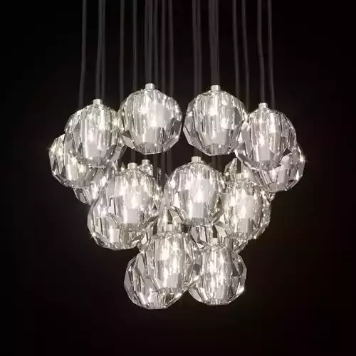 RH BOULE DE CRISTAL ROUND CLUSTER CHANDELIER 19 Nickel