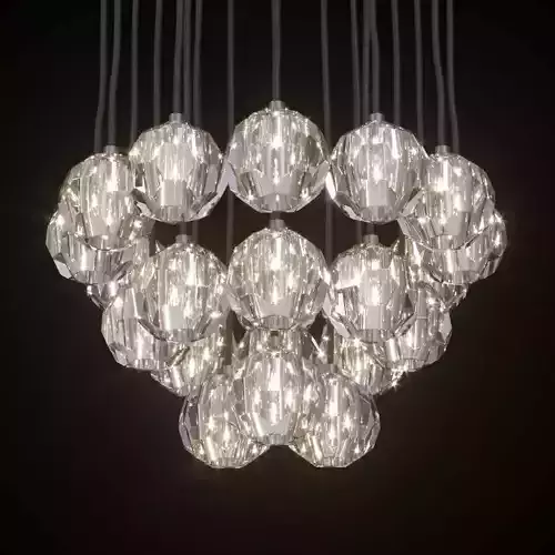 RH BOULE DE CRISTAL ROUND CLUSTER CHANDELIER 24 Black