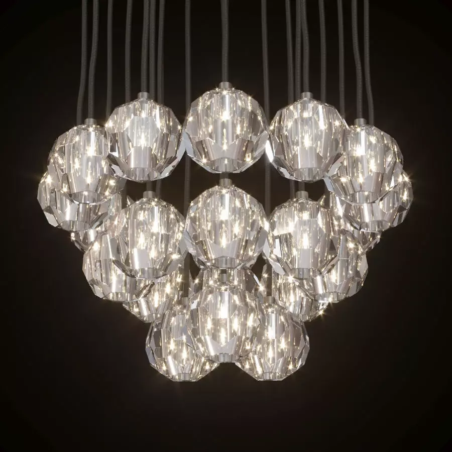RH BOULE DE CRISTAL ROUND CLUSTER CHANDELIER 24 Black 3D model_0