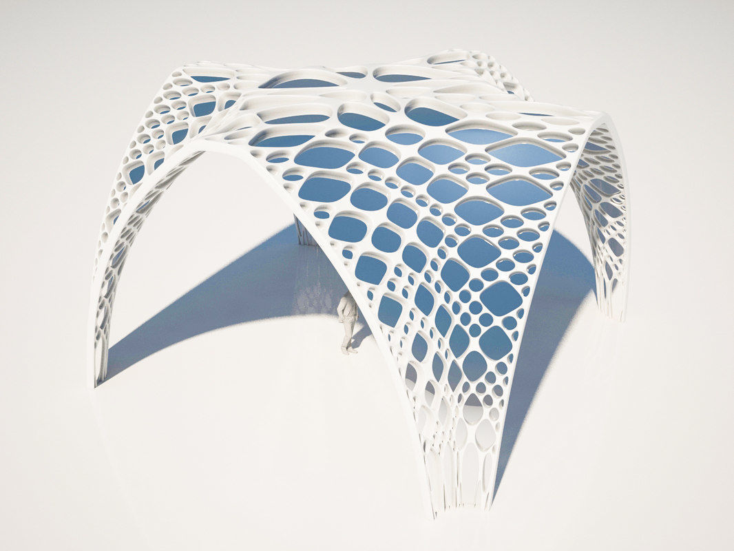 Futuristic pergola 3D model_1