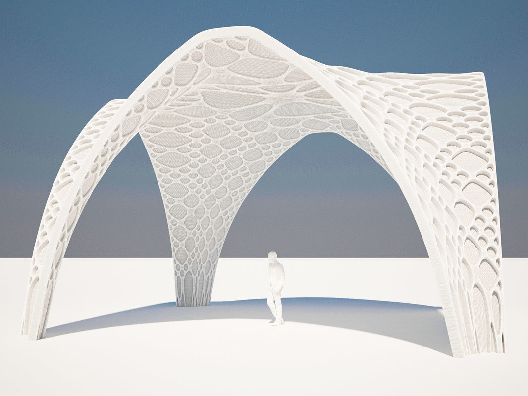 Futuristic pergola 3D model_4