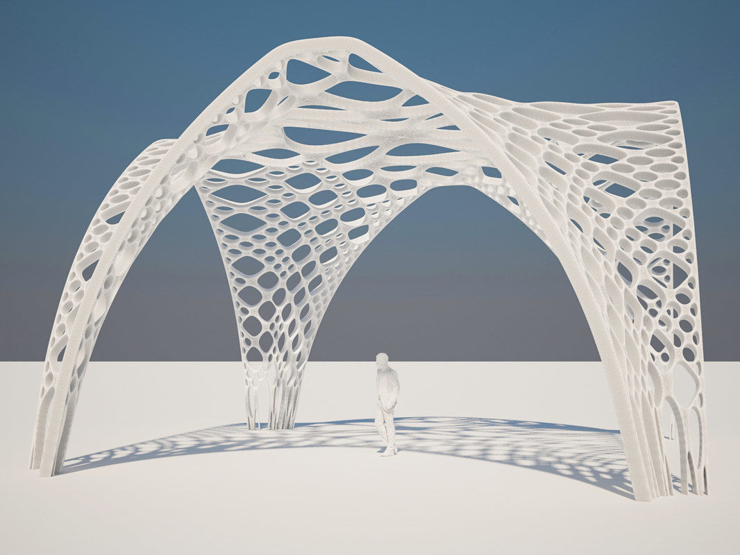 Futuristic pergola 3D model_6