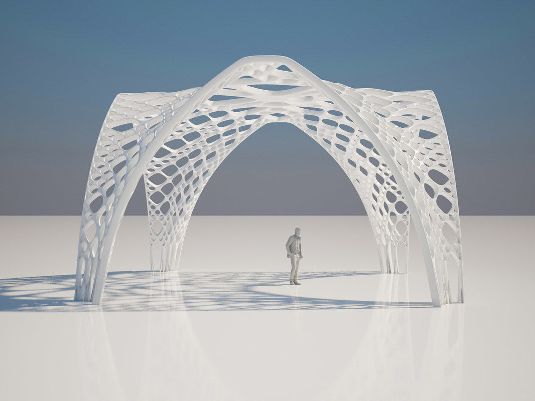 Futuristic pergola 3D model_5