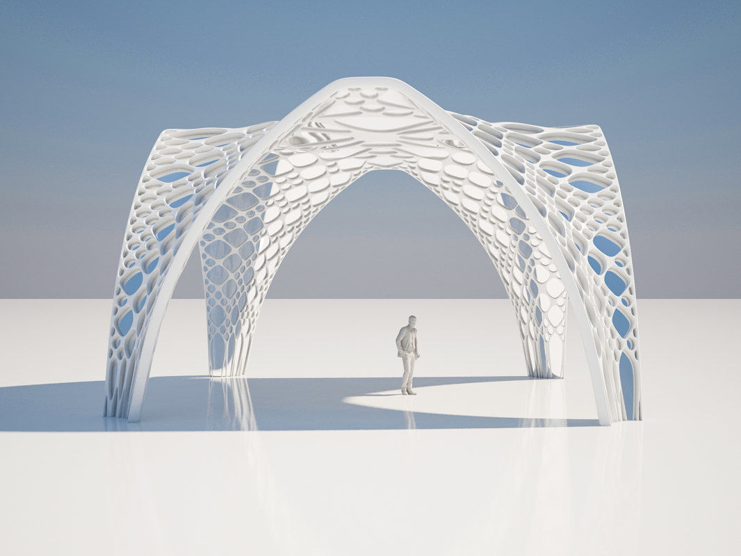 Futuristic pergola 3D model_2