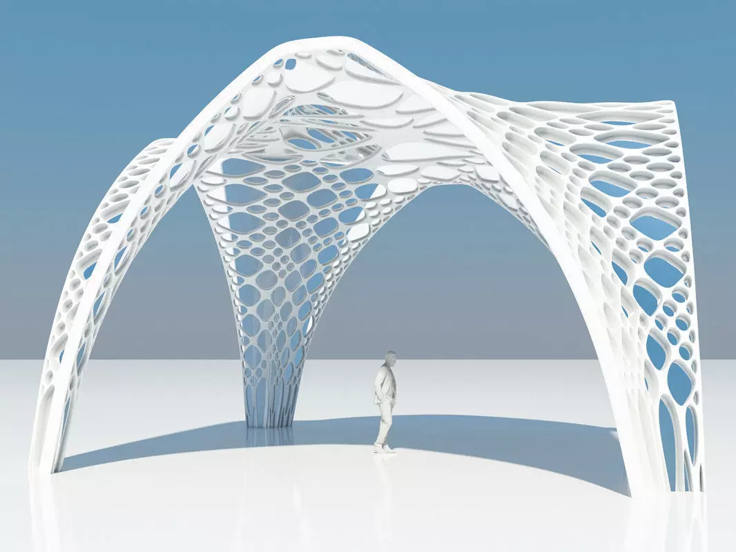 Futuristic pergola 3D model_0