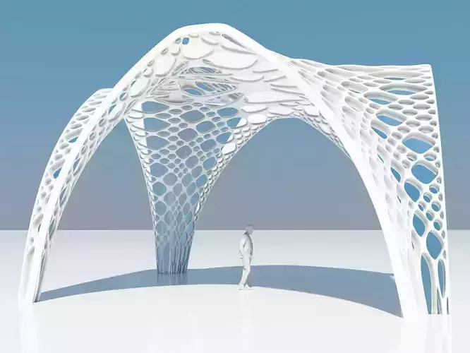 Futuristic pergola 3D model