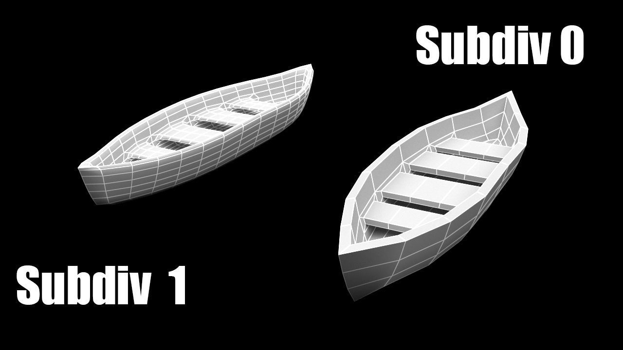 Cartoon Boat Set Low-poly 3D model_18