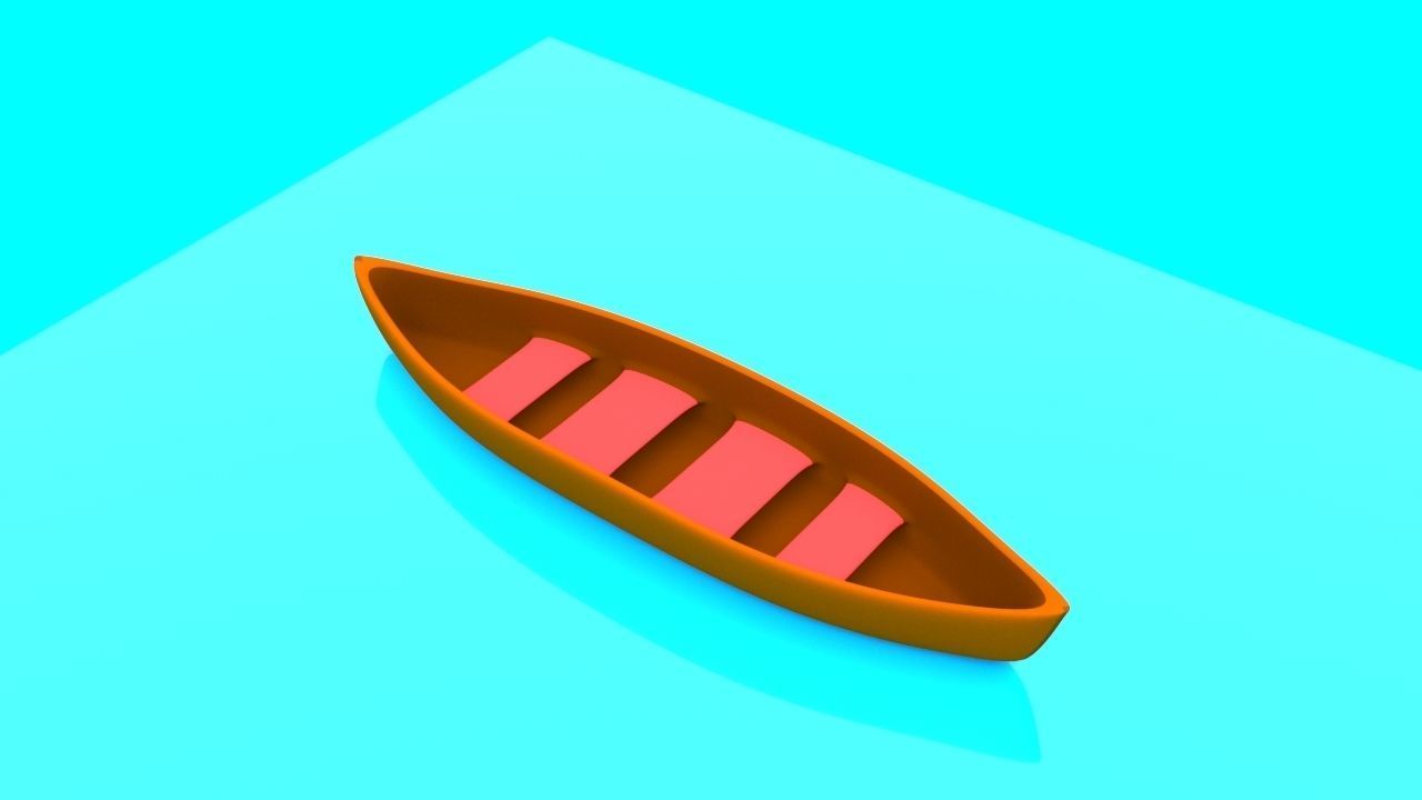 Cartoon Boat Set Low-poly 3D model_12