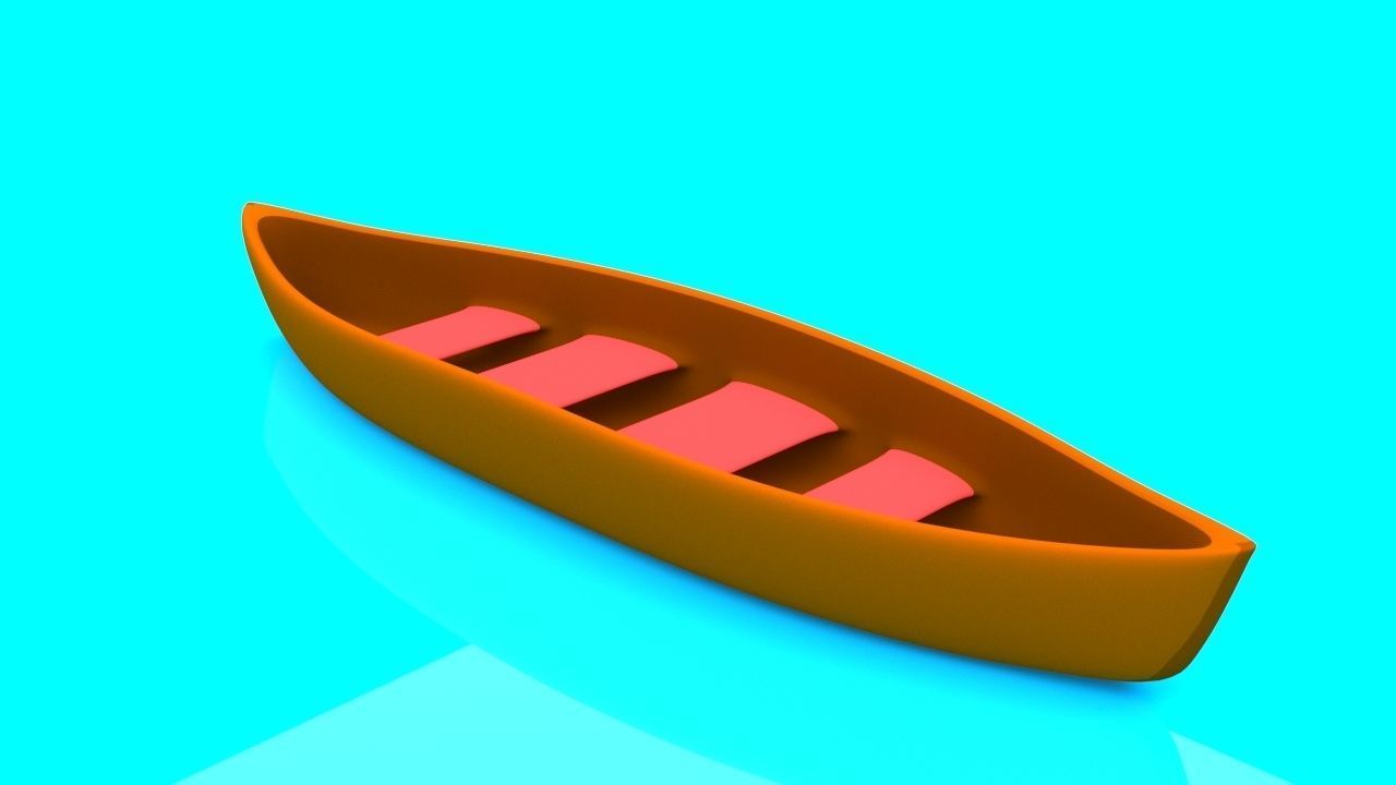 Cartoon Boat Set Low-poly 3D model_13