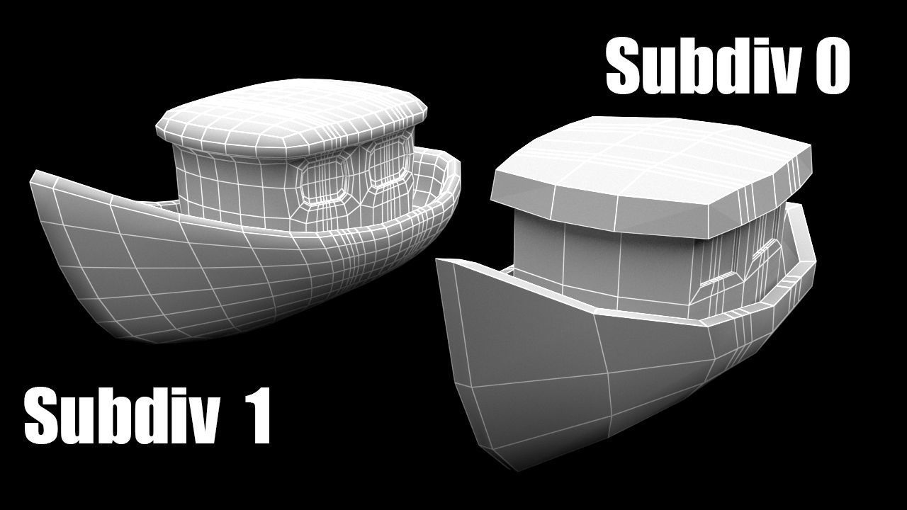 Cartoon Boat Set Low-poly 3D model_14