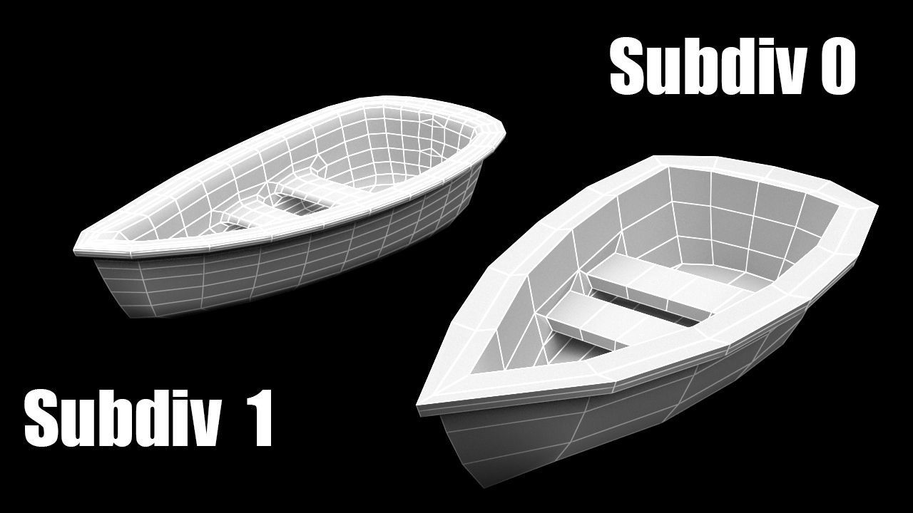 Cartoon Boat Set Low-poly 3D model_17