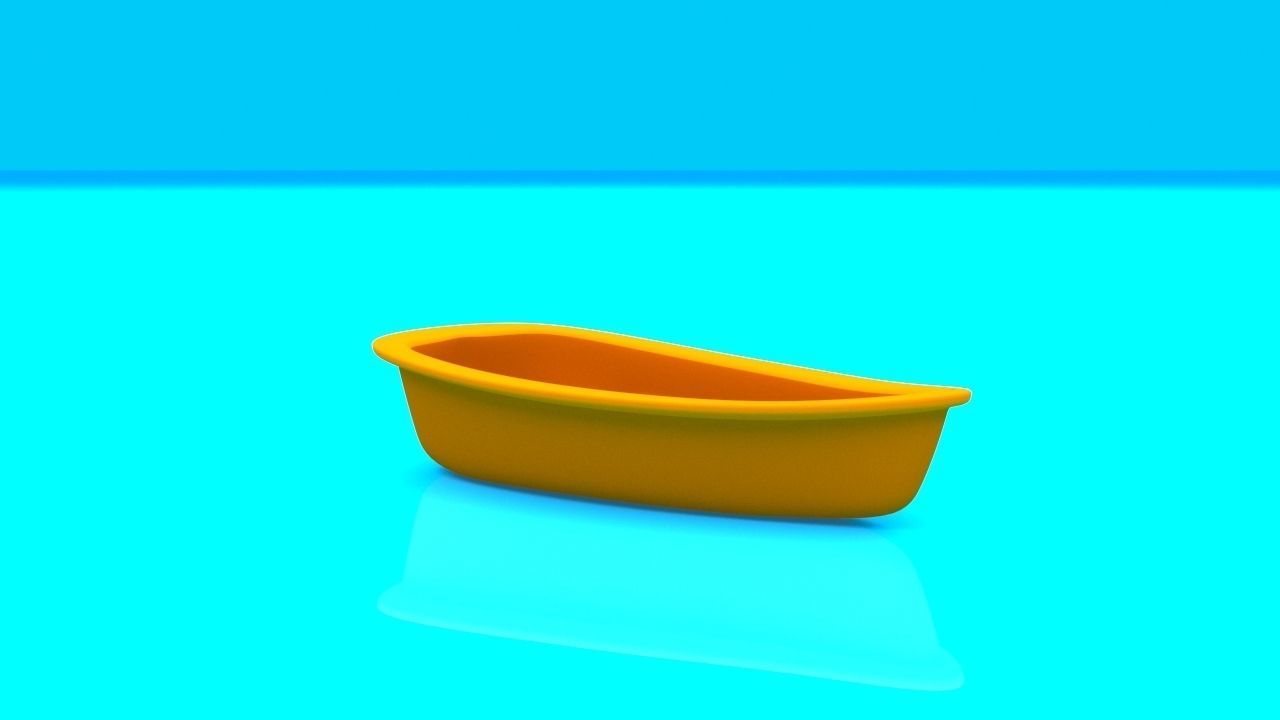 Cartoon Boat Set Low-poly 3D model_9