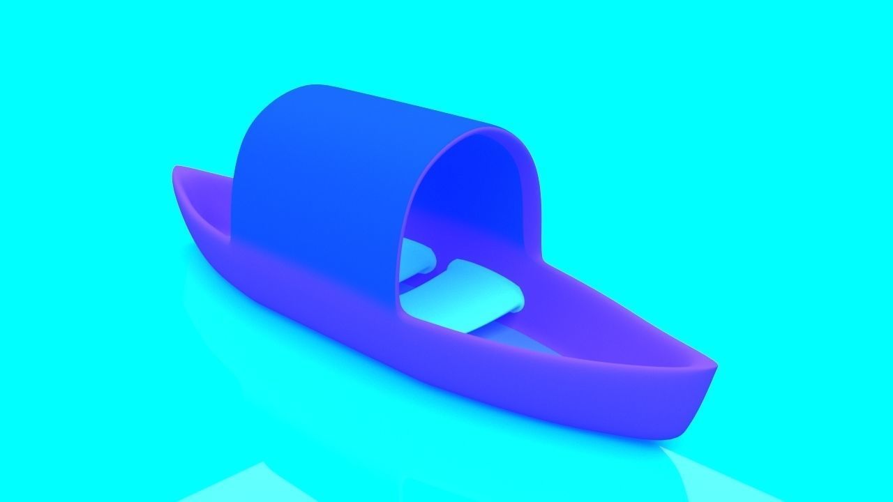 Cartoon Boat Set Low-poly 3D model_10
