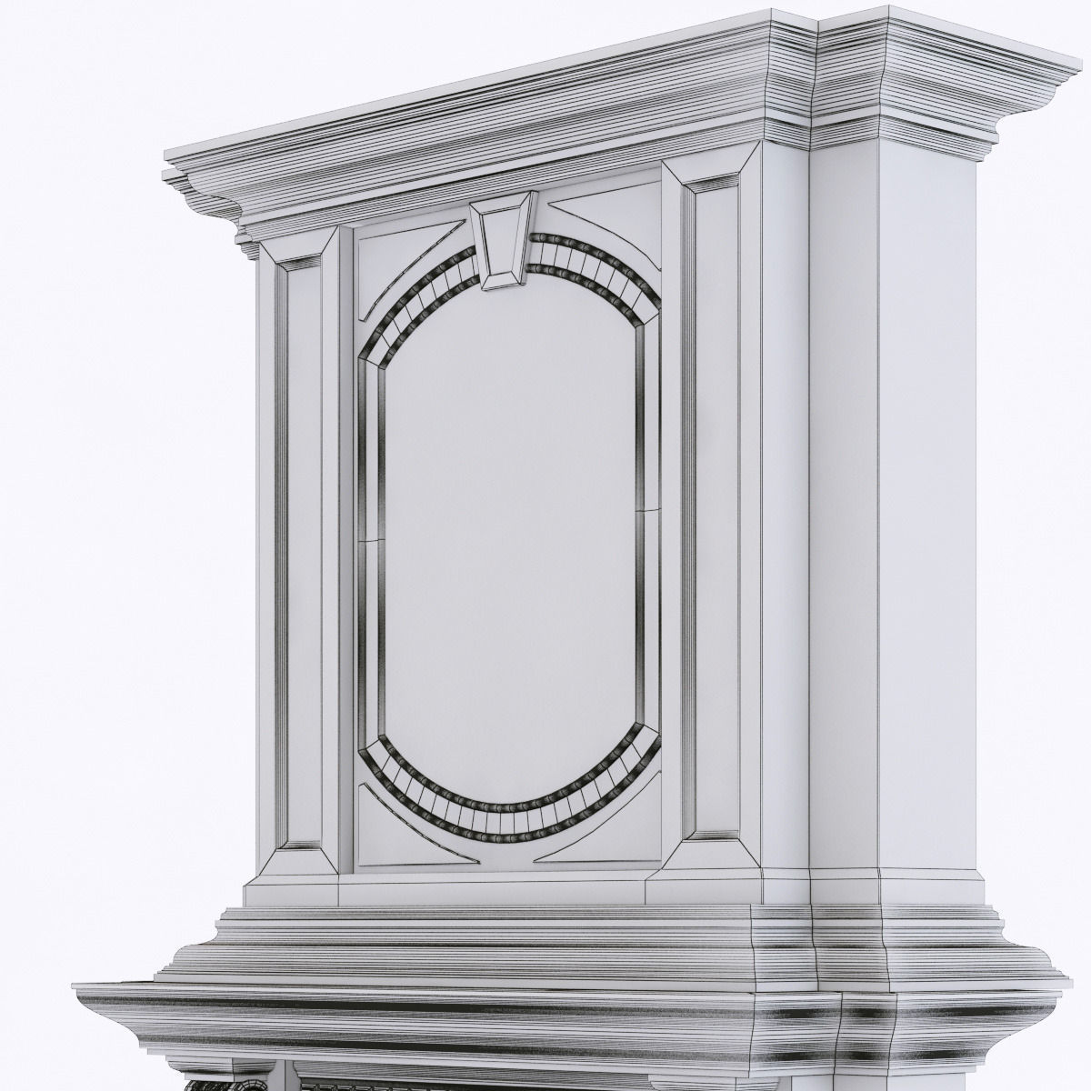 classical marble fireplace 2 3D model_7