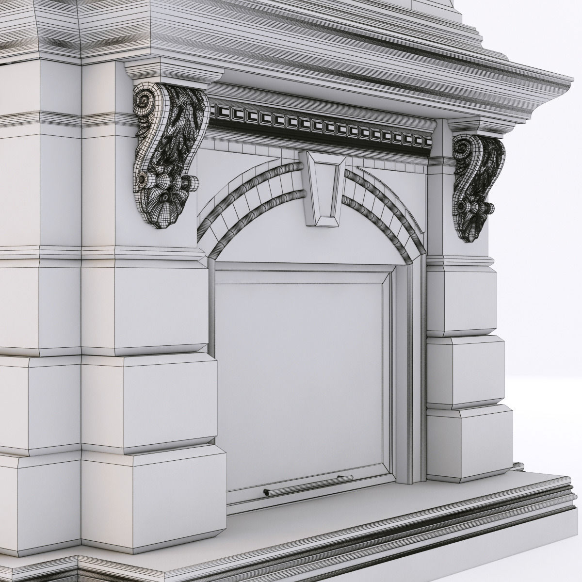classical marble fireplace 2 3D model_6