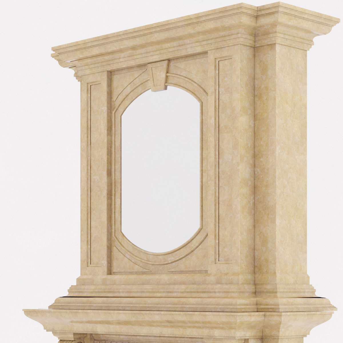 classical marble fireplace 2 3D model_2