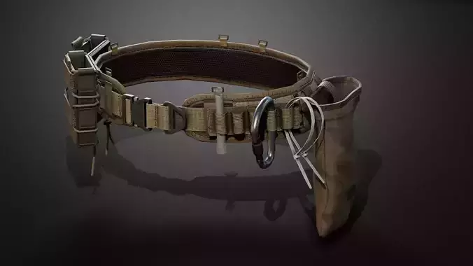 Tactical belt pack Low-poly 3D model