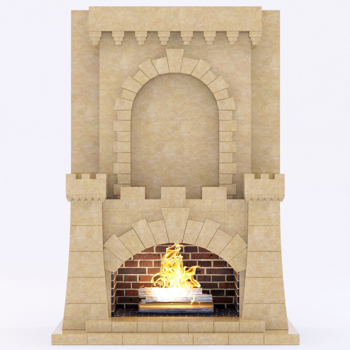 classical marble fireplace 4 3D model_1