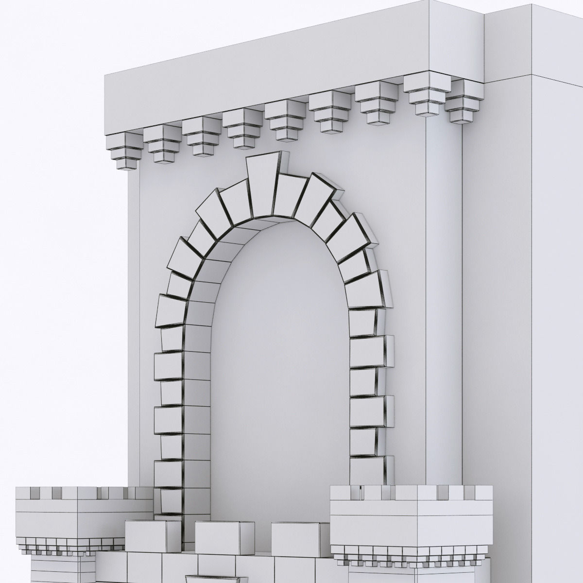 classical marble fireplace 4 3D model_7