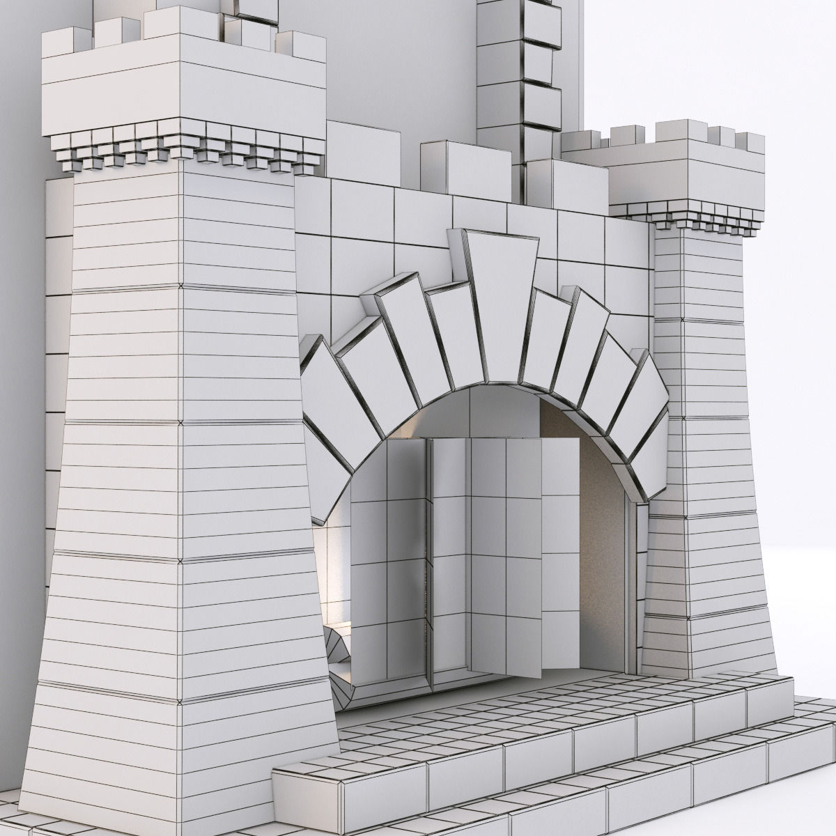 classical marble fireplace 4 3D model_6