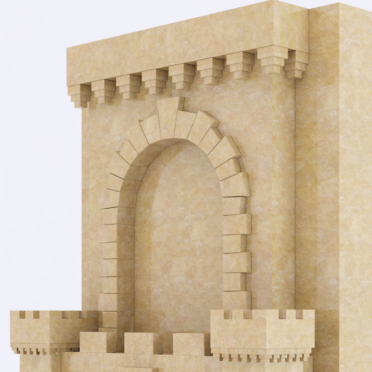 classical marble fireplace 4 3D model_3