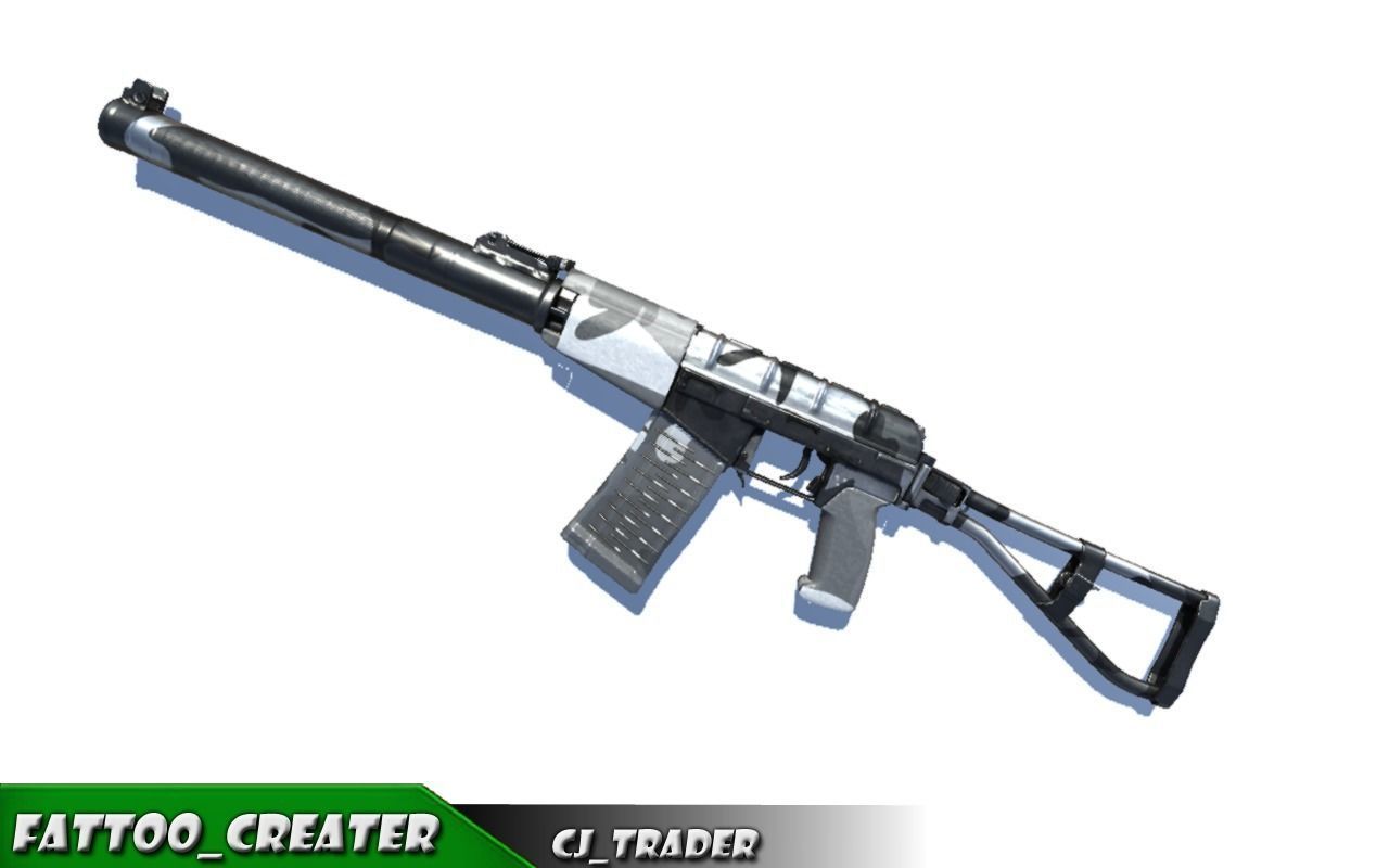 As-Val Low-Poly Assault Sniper Riffle 3D Model Low-poly 3D model_1