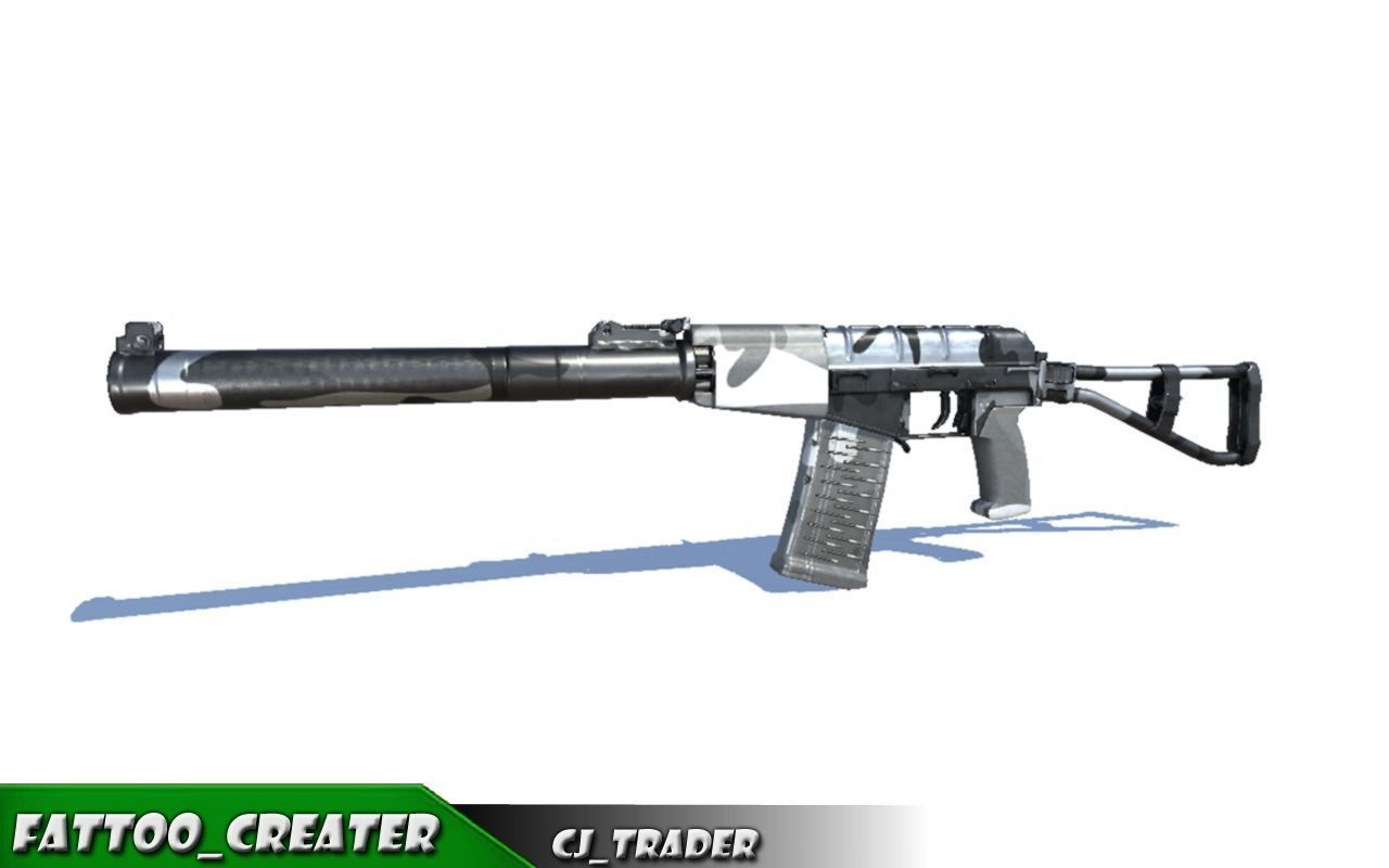 As-Val Low-Poly Assault Sniper Riffle 3D Model Low-poly 3D model_3