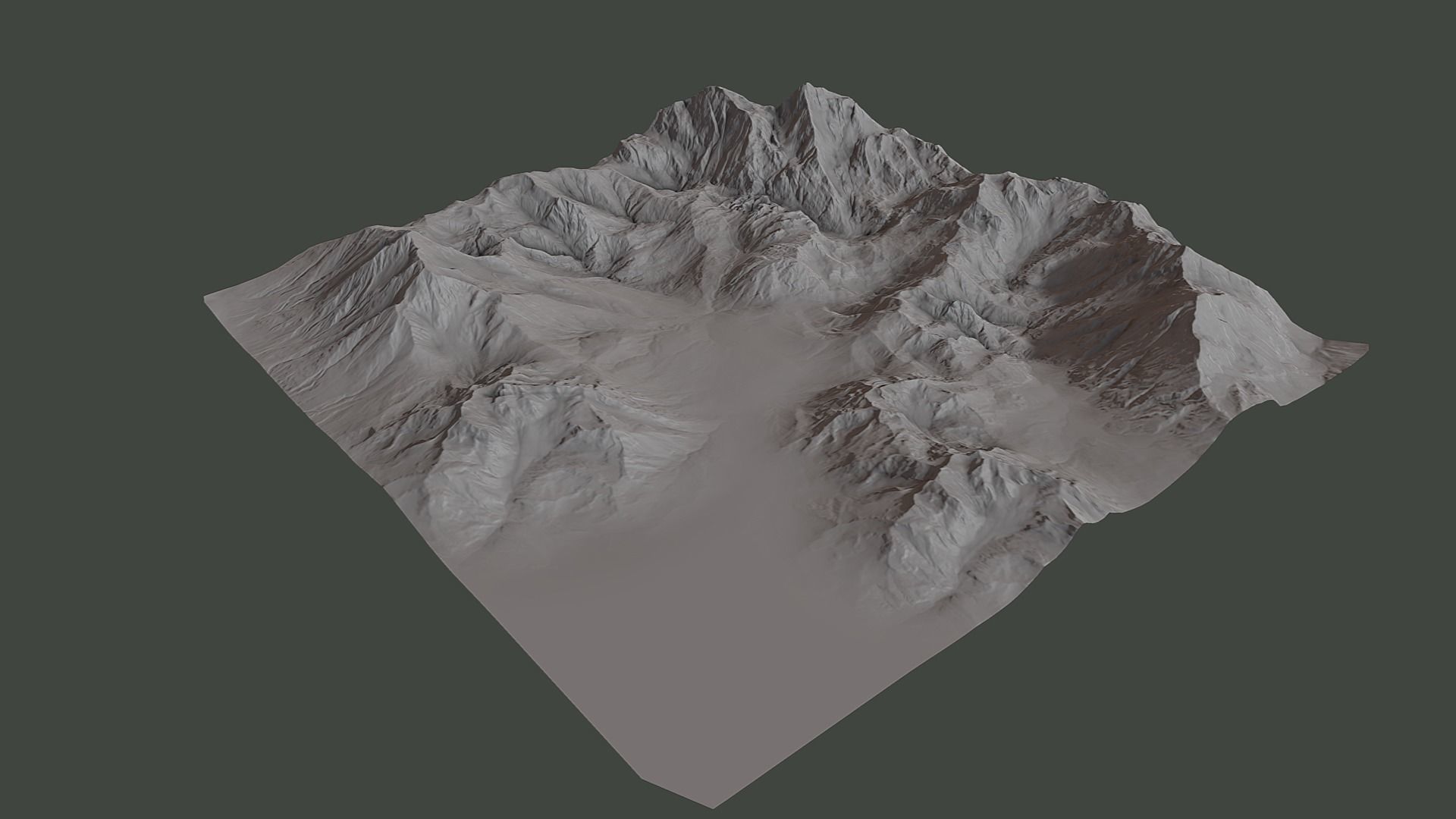 Snow Mountain Terrain Low-poly 3D model_7