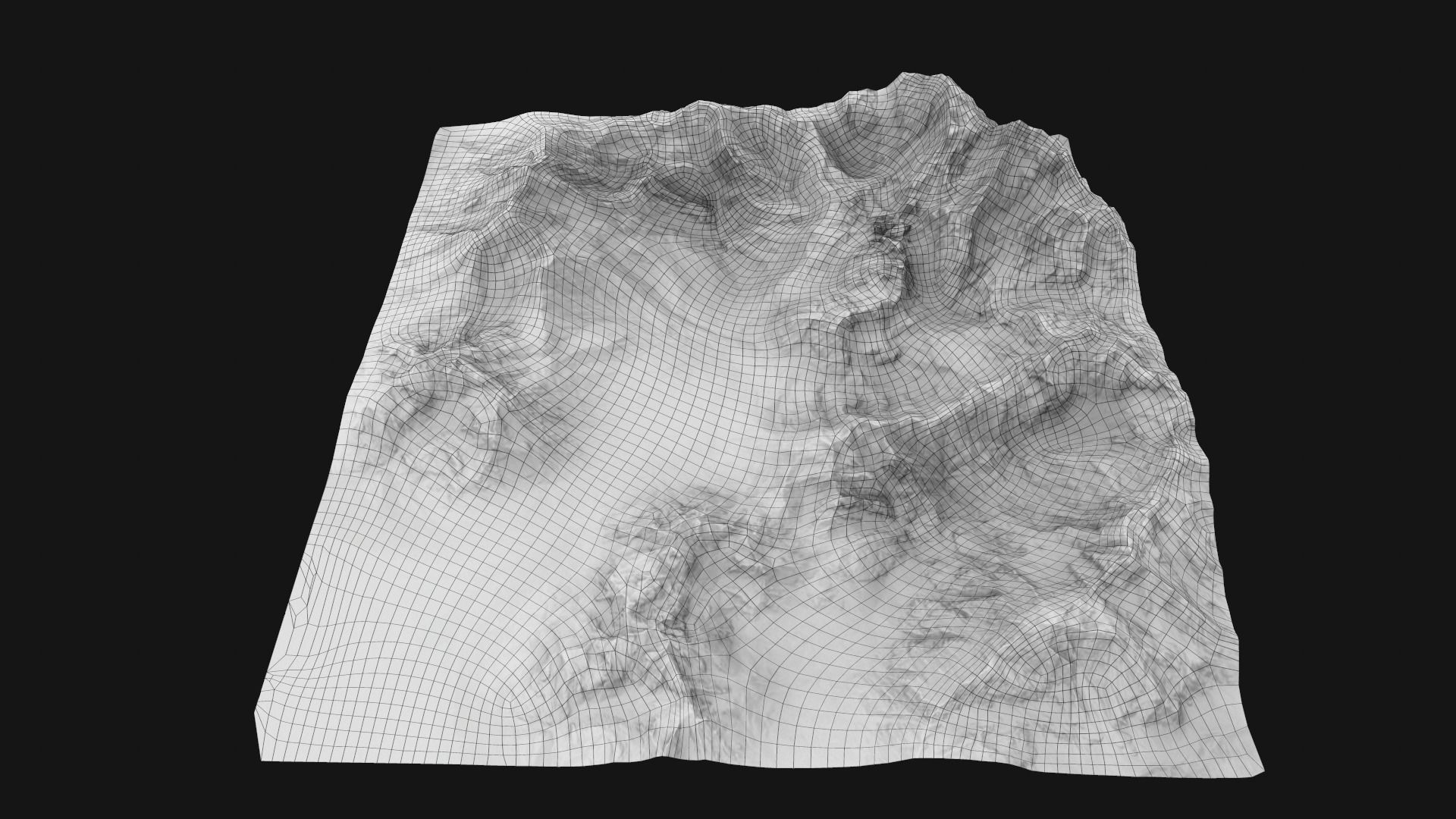 Snow Mountain Terrain Low-poly 3D model_8