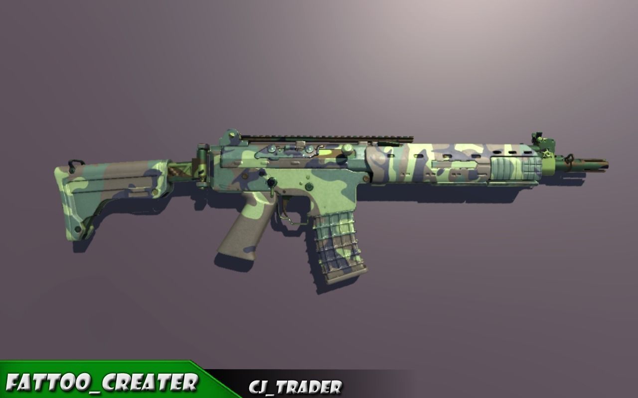 KA5C Low Poly Assault Riffle 3d Model  Low-poly 3D model_1