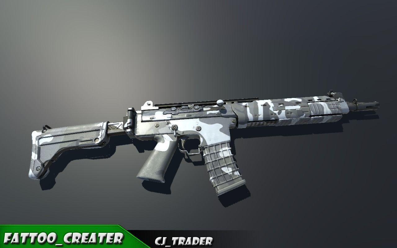 KA5C Low Poly Assault Riffle 3d Model  Low-poly 3D model_5