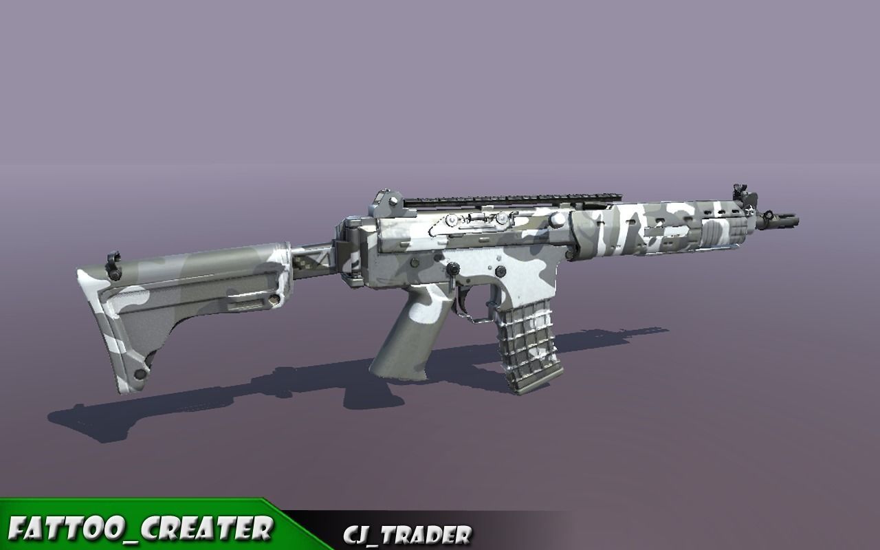 KA5C Low Poly Assault Riffle 3d Model  Low-poly 3D model_3