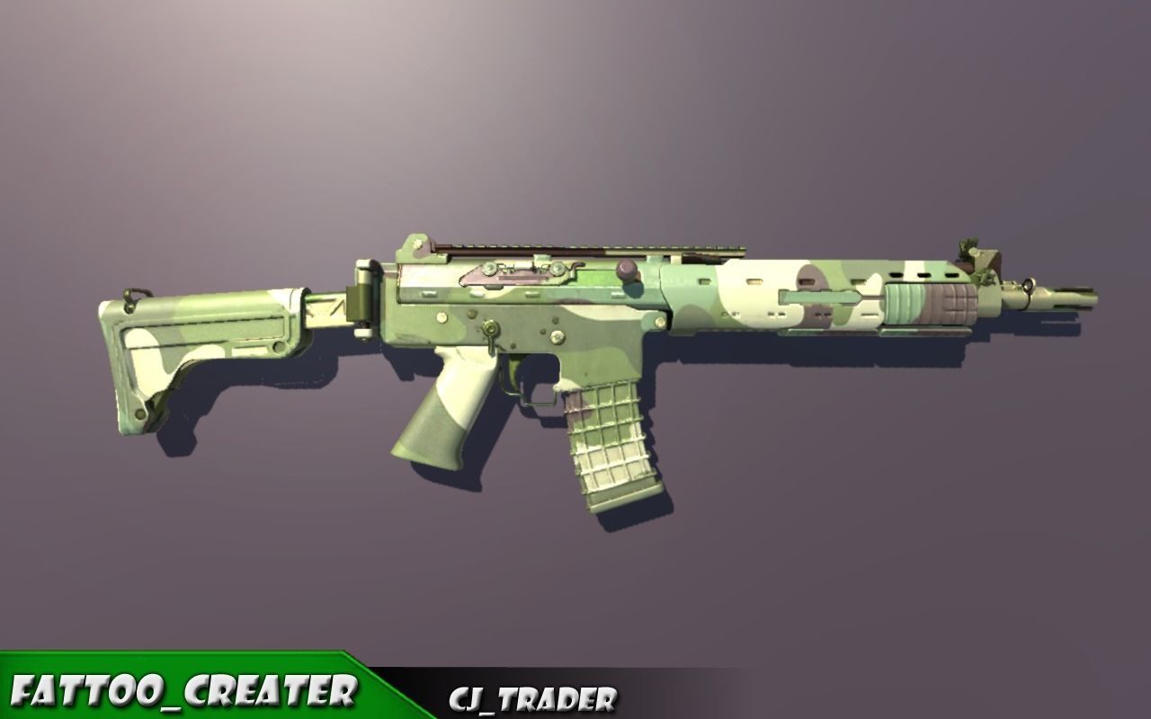 KA5C Low Poly Assault Riffle 3d Model  Low-poly 3D model_2