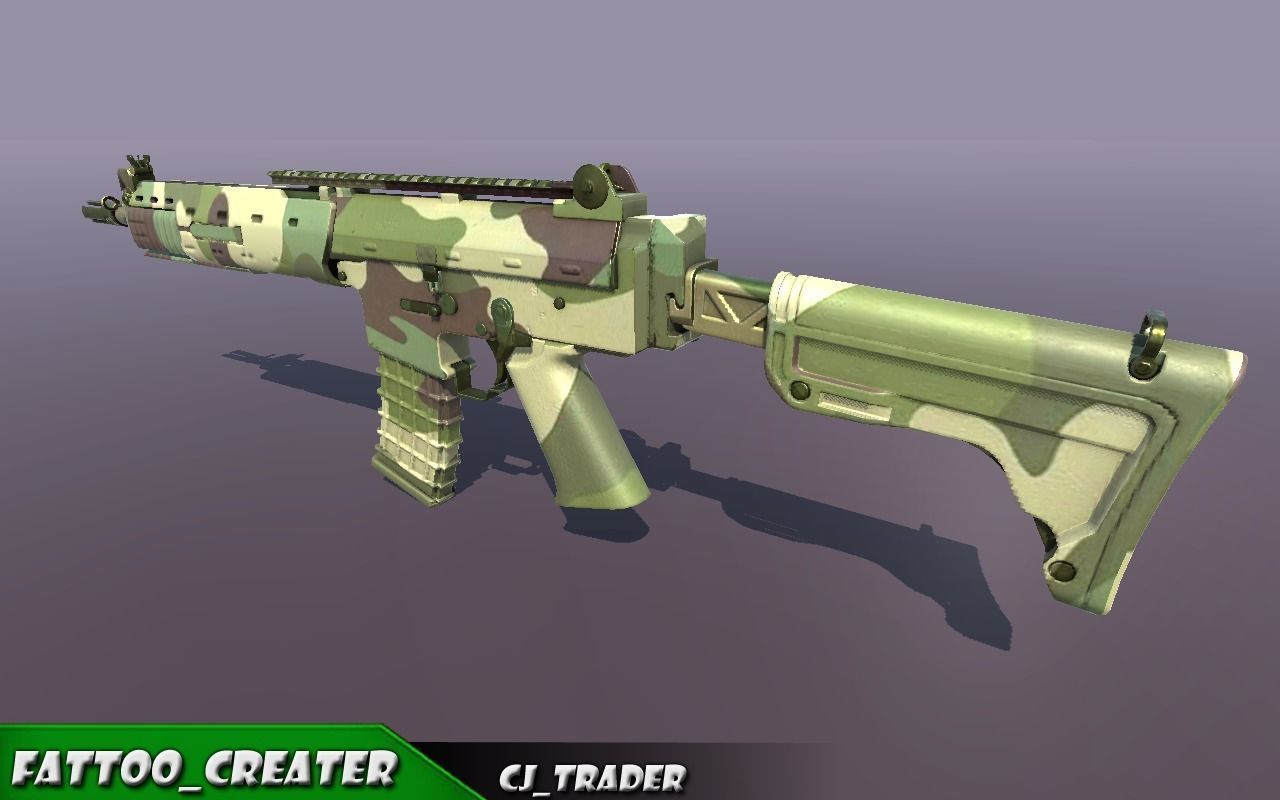 KA5C Low Poly Assault Riffle 3d Model  Low-poly 3D model_4