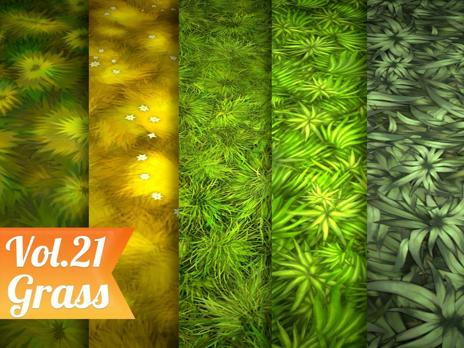 Texture Stylized Grass Vol 21 - Hand Painted Texture Pack VR / AR / low ...