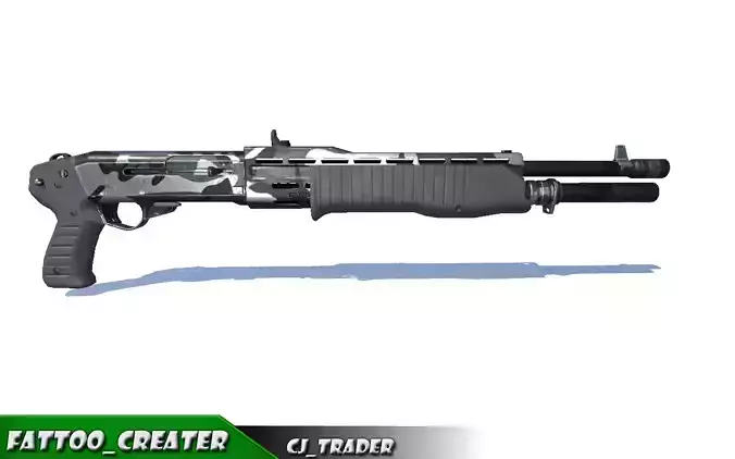 Space12 Shotgun Rigged  Low-poly 3D model Low-poly 3D model